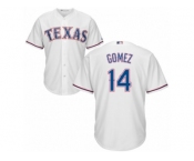 Men's Majestic Texas Rangers #14 Carlos Gomez Replica White Home Cool Base MLB Jersey