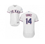 Men's Majestic Texas Rangers #14 Carlos Gomez White Flexbase Authentic Collection MLB Jersey