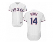 Men's Majestic Texas Rangers #14 Carlos Gomez White Flexbase Authentic Collection MLB Jersey