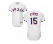 Men's Majestic Texas Rangers #15 Drew Stubbs White Flexbase Authentic Collection MLB Jersey
