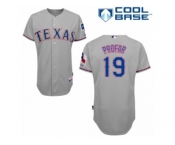 Men's Majestic Texas Rangers #19 Jurickson Profar Authentic Grey Road Cool Base MLB Jersey