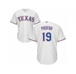 Men's Majestic Texas Rangers #19 Jurickson Profar Authentic White Home Cool Base MLB Jersey