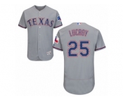 Men's Majestic Texas Rangers #25 Jonathan Lucroy Grey Flexbase Authentic Collection MLB Jersey