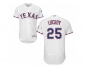 Men's Majestic Texas Rangers #25 Jonathan Lucroy White Flexbase Authentic Collection MLB Jersey