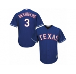 Men's Majestic Texas Rangers #3 Delino DeShields Replica Royal Blue Alternate 2 Cool Base MLB Jersey