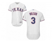 Men's Majestic Texas Rangers #3 Russell Wilson White Flexbase Authentic Collection MLB Jersey