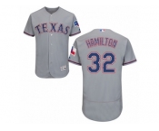 Men's Majestic Texas Rangers #32 Josh Hamilton Grey Flexbase Authentic Collection MLB Jersey