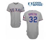 Men's Majestic Texas Rangers #32 Josh Hamilton White Flexbase Authentic Collection MLB Jersey