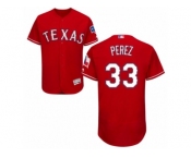 Men's Majestic Texas Rangers #33 Martin Perez Red Flexbase Authentic Collection MLB Jersey