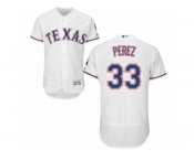 Men's Majestic Texas Rangers #33 Martin Perez White Flexbase Authentic Collection MLB Jersey
