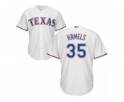 Men's Majestic Texas Rangers #35 Cole Hamels Replica White Home Cool Base MLB Jersey