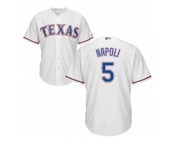 Men's Majestic Texas Rangers #5 Mike Napoli Replica White Home Cool Base MLB Jersey