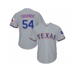 Men's Majestic Texas Rangers #54 Andrew Cashner Replica Grey Road Cool Base MLB Jersey