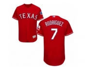 Men's Majestic Texas Rangers #7 Ivan Rodriguez Red Flexbase Authentic Collection MLB Jersey