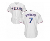 Men's Majestic Texas Rangers #7 Ivan Rodriguez Replica White Home Cool Base MLB Jersey