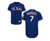 Men's Majestic Texas Rangers #7 Ivan Rodriguez Royal Blue Flexbase Authentic Collection MLB Jersey