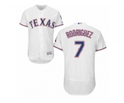 Men's Majestic Texas Rangers #7 Ivan Rodriguez White Flexbase Authentic Collection MLB Jersey