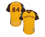 Men's Majestic Texas Rangers #84 Prince Fielder Yellow 2016 All-Star American League BP Authentic Collection Flex Base MLB Jersey