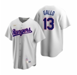 Men's Nike Texas Rangers #13 Joey Gallo White Cooperstown Collection Home Stitched Baseball Jersey