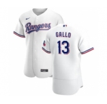 Men's Nike Texas Rangers #13 Joey Gallo White Home 2020 Authentic Player Baseball Jersey