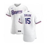 Men's Nike Texas Rangers #15 Nick Solak White Home 2020 Authentic Player Baseball Jersey