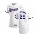 Men's Nike Texas Rangers #25 Jose Leclerc White Home 2020 Authentic Player Baseball Jersey