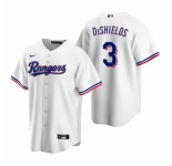 Men's Nike Texas Rangers #3 Delino DeShields White Home Stitched Baseball Jersey