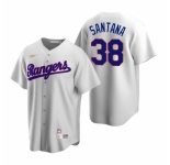 Men's Nike Texas Rangers #38 Danny Santana White Cooperstown Collection Home Stitched Baseball Jersey