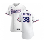 Men's Nike Texas Rangers #38 Danny Santana White Home 2020 Authentic Player Baseball Jersey
