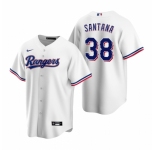Men's Nike Texas Rangers #38 Danny Santana White Home Stitched Baseball Jersey