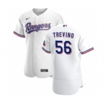 Men's Nike Texas Rangers #56 Jose Trevino White Home 2020 Authentic Player Baseball Jersey