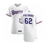 Men's Nike Texas Rangers #62 Joe Palumbo White Home 2020 Authentic Player Baseball Jersey