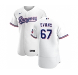 Men's Nike Texas Rangers #67 Demarcus Evans White Home 2020 Authentic Player Baseball Jersey
