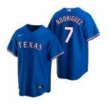 Men's Nike Texas Rangers #7 Ivan Rodriguez Royal Alternate Stitched Baseball Jersey