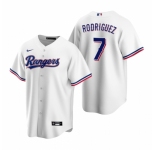 Men's Nike Texas Rangers #7 Ivan Rodriguez White Home Stitched Baseball Jersey