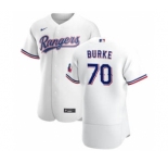 Men's Nike Texas Rangers #70 Brock Burke White Home 2020 Authentic Player Baseball Jersey