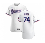Men's Nike Texas Rangers #74 Sam Huff White Home 2020 Authentic Player Baseball Jersey