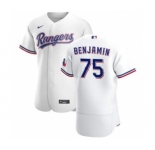 Men's Nike Texas Rangers #75 Wes Benjamin White Home 2020 Authentic Player Baseball Jersey