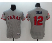 Men's Texas Rangers #12 Rougned Odor Gray Stars & Stripes 2016 Independence Day Flex Base Jersey