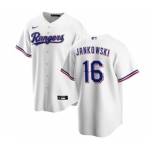 Men's Texas Rangers #16 Travis Jankowski White Cool Base Stitched Baseball Jersey