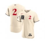 Men's Texas Rangers #2 Marcus Semien Cream 2023 City Connect Flex Base Stitched Baseball Jersey