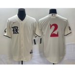 Men's Texas Rangers #2 Marcus Semien Cream 2023 City Connect Stitched Baseball Jersey