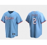 Men's Texas Rangers #2 Marcus Semien Light Blue Cool Base Stitched Baseball Jersey