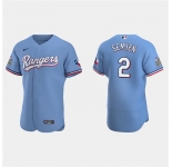 Men's Texas Rangers #2 Marcus Semien Light Blue Flex Base Stitched Jersey