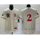 Men's Texas Rangers #2 Marcus Semien Number Cream 2023 City Connect Flex Base Stitched Jersey