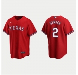 Men's Texas Rangers #2 Marcus Semien Red Cool Base Stitched Baseball Jersey
