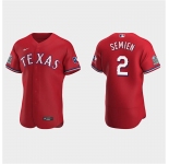 Men's Texas Rangers #2 Marcus Semien Red Flex Base Stitched Jersey