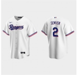 Men's Texas Rangers #2 Marcus Semien White Cool Base Stitched Baseball Jersey