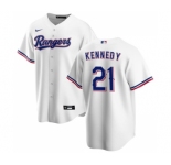 Men's Texas Rangers #21 Ian Kennedy White Cool Base Stitched Baseball Jersey