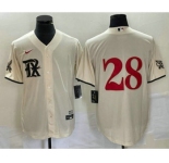 Men's Texas Rangers #28 Jonah Heim Cream 2023 City Connect Cool Base Stitched Baseball Jersey